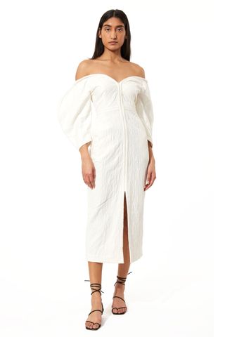 Mara Hoffman + Leonara Organic Cotton and Linen-Blend Jacquard Midi Dress