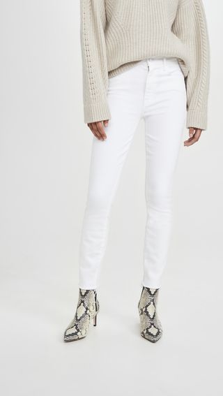 Mother + High Waisted Looker Ankle Fray Jeans