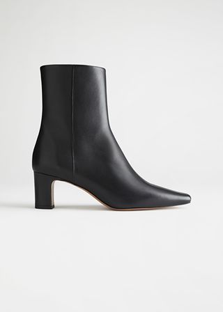 & Other Stories + Leather Heeled Ankle Boots