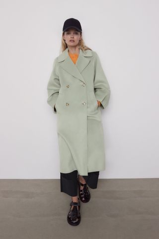 Zara + Wool Blend Oversized Coat