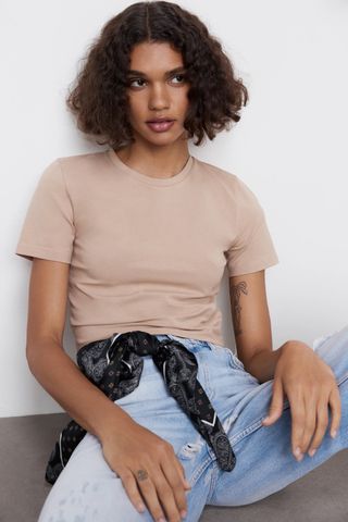 Zara + Cropped T-Shirt