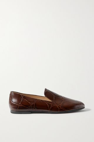 Tod's + Croc-Effect Leather Loafers