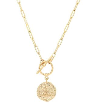 Aobei Pearl + 18k Gold Moon Star Lion Evil Eye Pendant Necklace