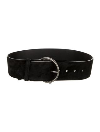 Saint Laurent + Wide Suede Waist Belt