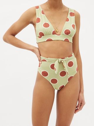 Cala De La Cruz + Isabella Polka-Dot Bikini Top
