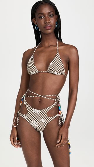 House of Aama + Check Bikini Set