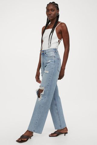 H&M + Loose Straight High Jeans