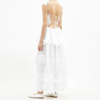 Cecilie Bahnsen + Echo Tiered Silk-Charmeuse Gown