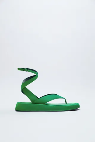 Zara + Chunky Satin Effect Sandals