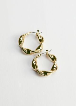 & Other Stories + Twisted Chunky Hoop Earrings