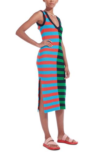 Staud + Seashore Colorblock Stripe Tank Dress