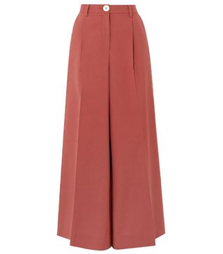 Bouguessa + Pleated Two-Tone Cady Wide-Leg Pants