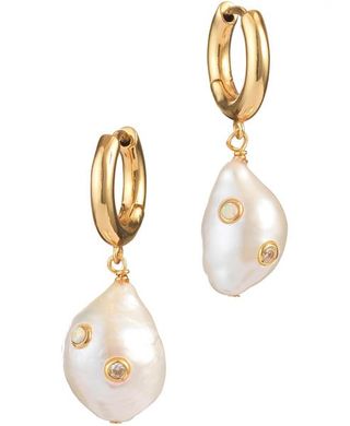 Anni Lu + Gertrude Pearl Hoop Earrings