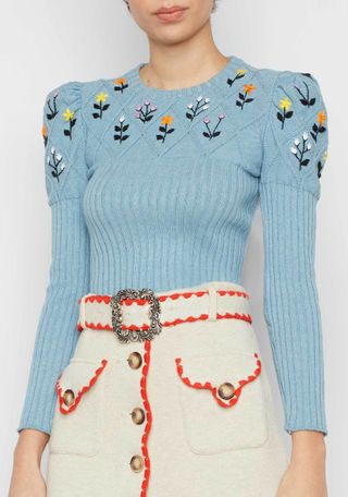 Cormio + Kat Hand Embroidered Knit Sweater
