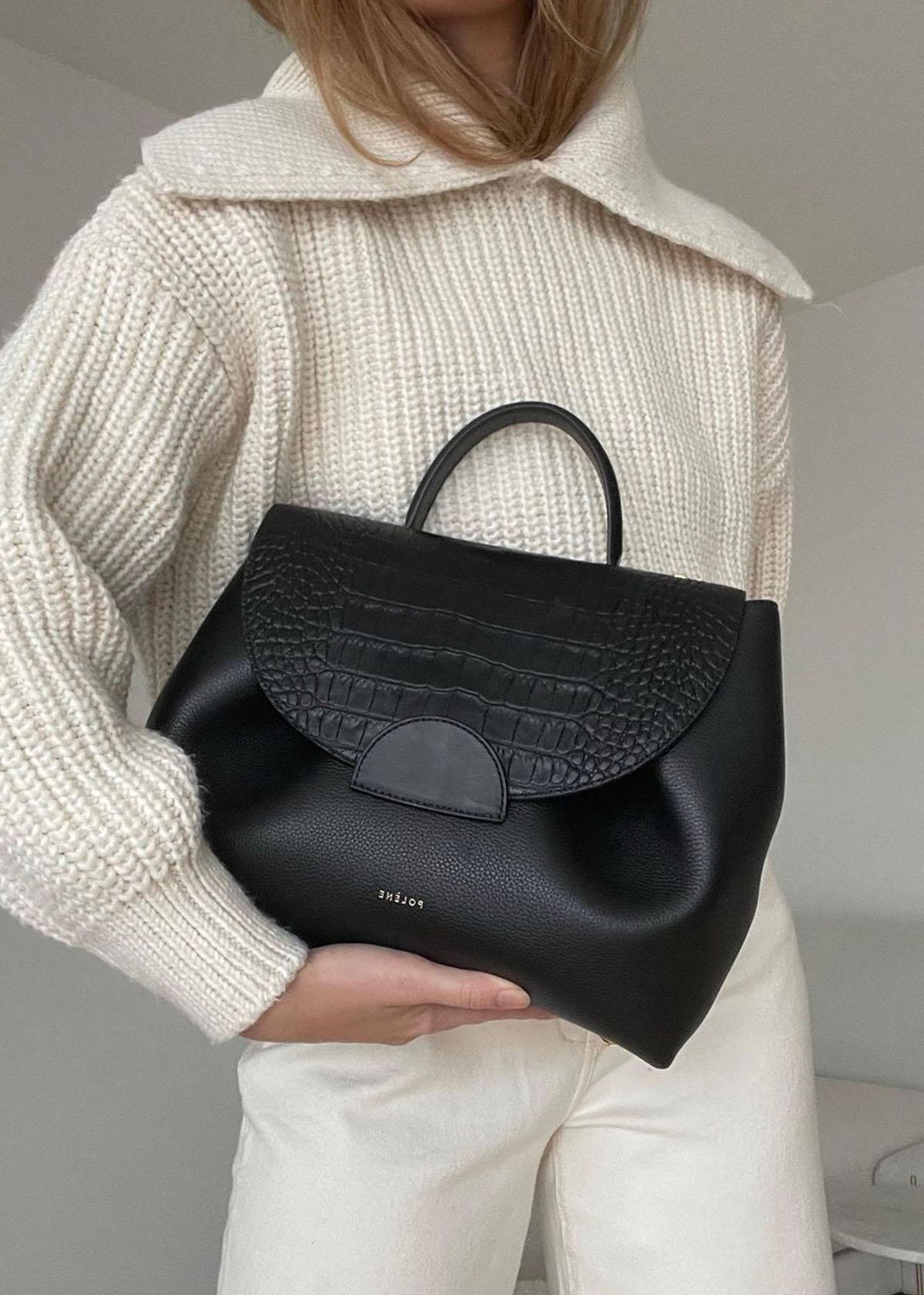 Polène + Number One in Trio Black Crocodile