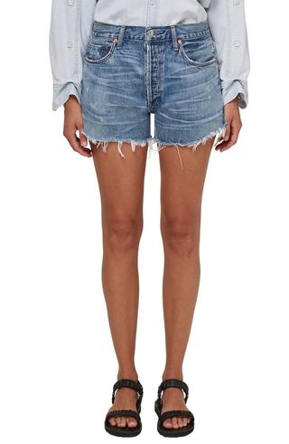 Citizens of Humanity + Marlow Distressed High Waist Denim Shorts