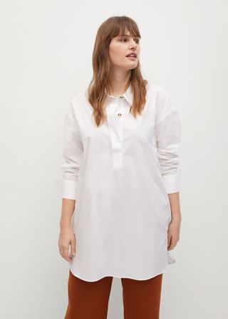 Mango + Plus Size Shirt With Side Buttons