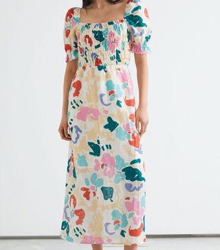 & Other Stories + Printed Puff Sleeve Midi Dress