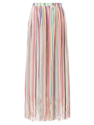 Missoni Mare + Fringed Striped Maxi Skirt