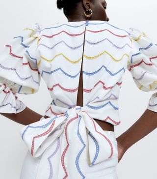Uterqüe + Multicoloured Embroidered Shirt