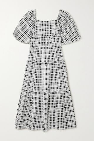 Faithfull the Brand + + Net Sustain Kiona Tiered Checked Cotton-Poplin Midi Dress