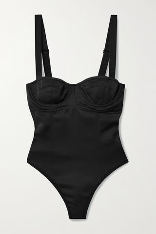 Ksubi + Fixate Satin-Crepe Thong Bodysuit