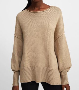 Theory + Chunky Slit Sweater in Cotton Chainette