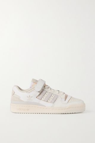 Adidas Originals + Forum 84 Suede-Trimmed Leather Sneakers