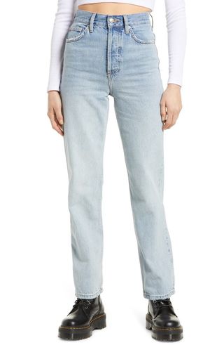 Topshop + Considered Kort Back Rip Straight Leg Jeans