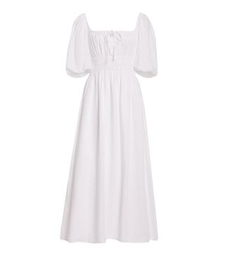 Faithfull the Brand + Maurelle Puff-Sleeve Linen Midi Dress