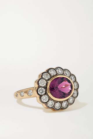 Marlo Laz + Alexandra 14-karat gold, tourmaline and diamond ring