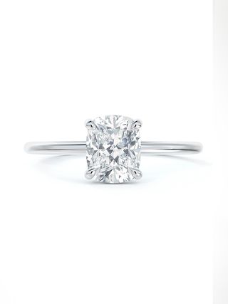Forevermark + Delicate Icon Setting Cushion Diamond Engagement Ring
