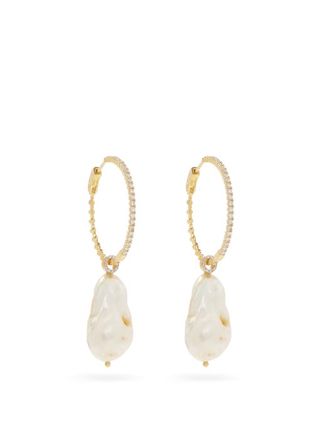 Mateo + Diamond, Pearl & 14kt Gold Earrings