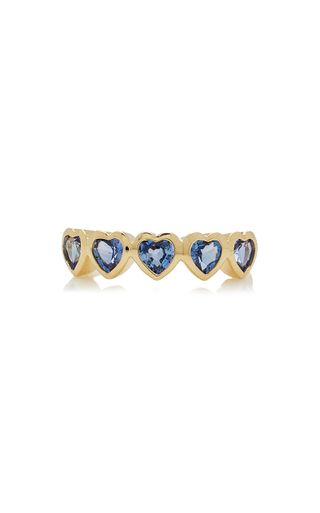 Ef Collection + 14k Yellow Gold Sapphire Heart Ring