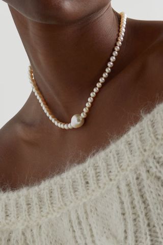 Mizuki + 14-Karat Gold Pearl Necklace