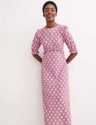 Nobody’s Child + Pink Geo Print Felicia Midi Dress