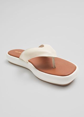 & Other Stories + Leather Platform Flip Flops