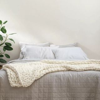 Casaluna + Oversized Chunky Hand Knit Decorative Bed Throw