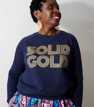 Kemi Telford + Organic Cotton Blend Solid Gold Sweatshirt
