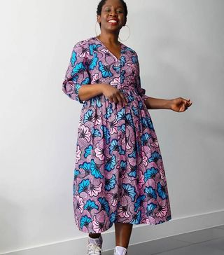 Kemi Telford + Floral Puff Sleeve Button Down Dress