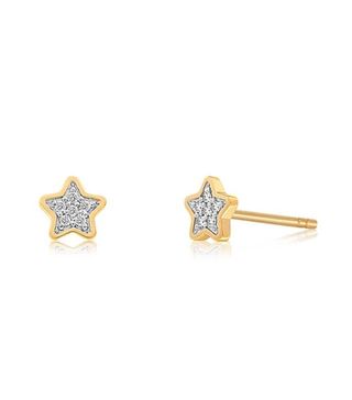 Edge of Ember + Star Diamond Stud Earrings