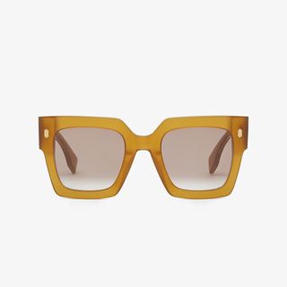 Fendi + Roma Honey-Colored Acetate Sunglasses