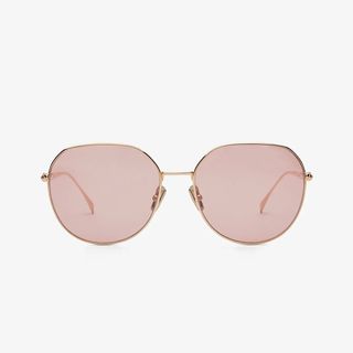Fendi + Baguette Rose-Gold-Colored Sunglasses