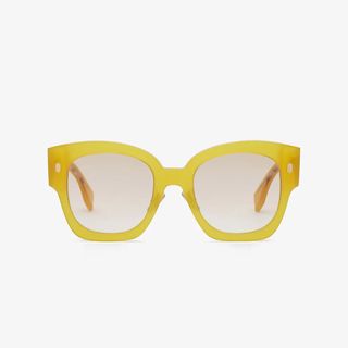 Fendi + Roma Yellow Acetate Sunglasses