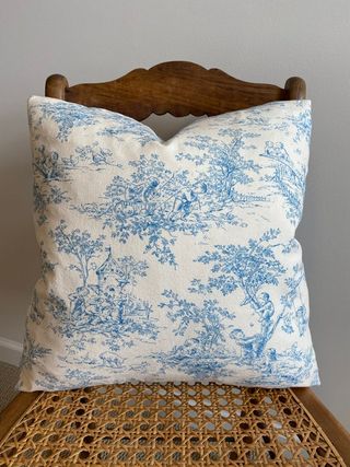 Shongaloo Peas + French Toile Pillow Cover in Light Blue