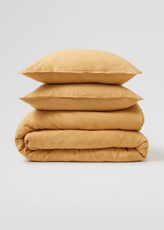 Mango + 100% Linen Duvet Cover