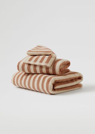 Mango + Striped Organic Cotton Face Towel