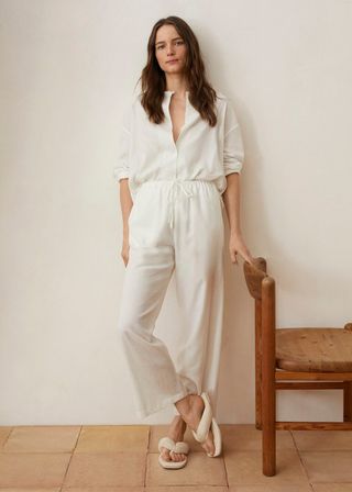 Mango + Linen Pyjama Trousers