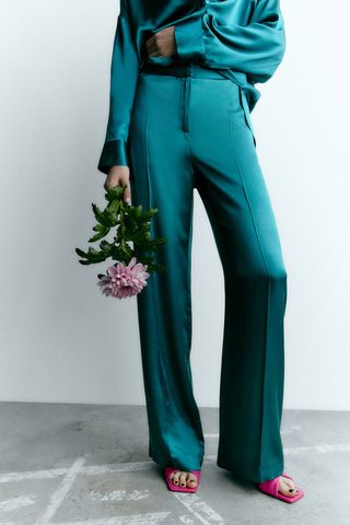 Zara + Wide-Leg Masculine Trousers