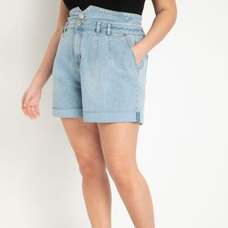 Eloquii + High Waisted Denim Shorts